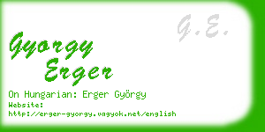 gyorgy erger business card
