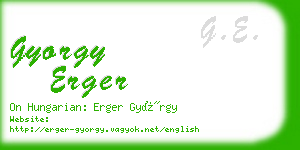 gyorgy erger business card